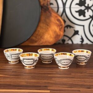 Fornasetti Gold and White Decorative Bowls Set